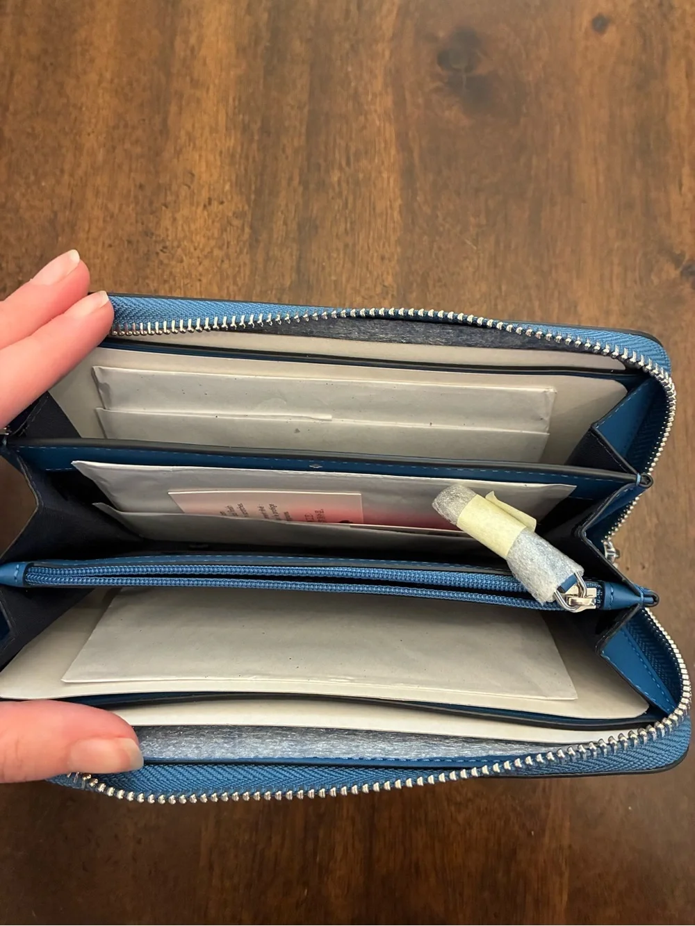 Kate Spade Arctic Friends Penguin Wallet Large Continental Blue Zipper New NWT
